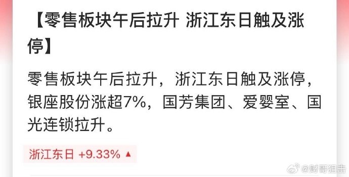 涨停雷达:半年报增长+零售连锁+自有物业 国光连锁触及涨停